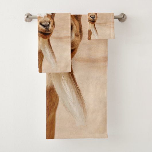 Bruine en witte geit bad handdoek (Insitu)