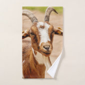 Bruine en witte geit bad handdoek (Handdoek)