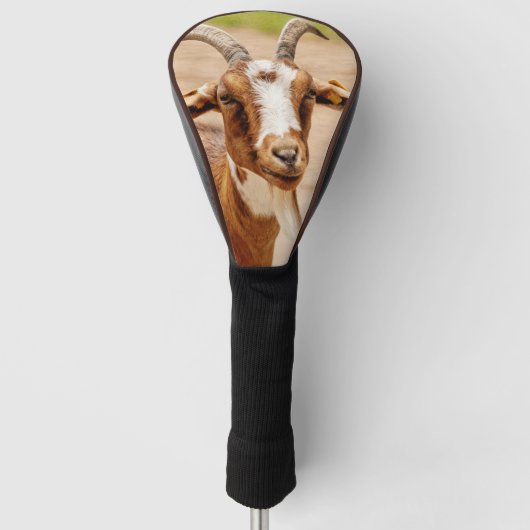 Bruine en witte geit golfheadcover (Voorkant)