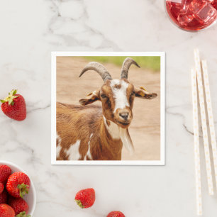 Bruine en witte geit servet