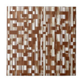 Bruine en witte geometrische geruite Tegel Tegeltje (Voorkant)