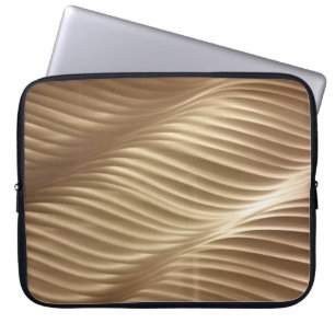 Bruine en witte gestreept textiel laptop sleeve