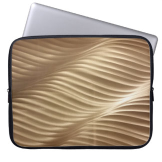 Bruine en witte gestreept textiel laptop sleeve