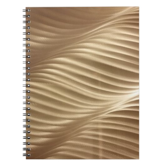 Bruine en witte gestreept textiel notitieboek (Voorkant)