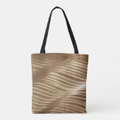 Bruine en witte gestreept textiel tote bag (Achterkant)