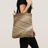Bruine en witte gestreept textiel tote bag (Dichtbij)