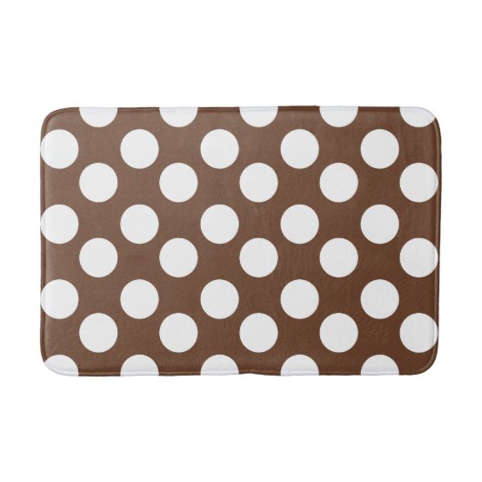 Bruine en witte grote poka dot Bath Mat (Voorkant)