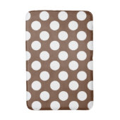 Bruine en witte grote poka dot Bath Mat (Voorkant Verticaal)
