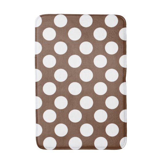 Bruine en witte grote poka dot Bath Mat (Voorkant Verticaal)