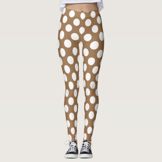 Bruine en witte haarvlekken leggings (Voorkant)