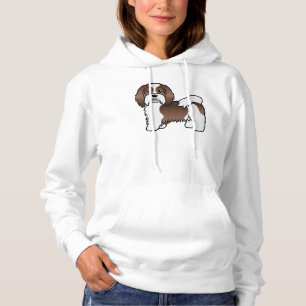 Bruine en witte Havanese leuke cartoon hond Hoodie