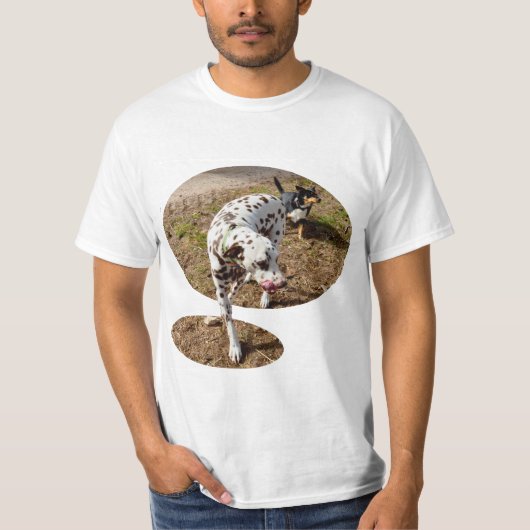 Bruine en witte heilige Dalmatiaan, T-shirt (Voorkant)