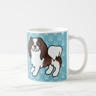 Bruine en witte Japanse Chin Cartoon Hond Koffiemok