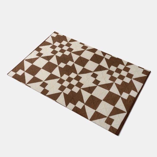 Bruine en witte kantel deurmat (Schuin)