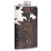 Bruine en witte Koe Afdrukkolf Heupfles (Rechts)