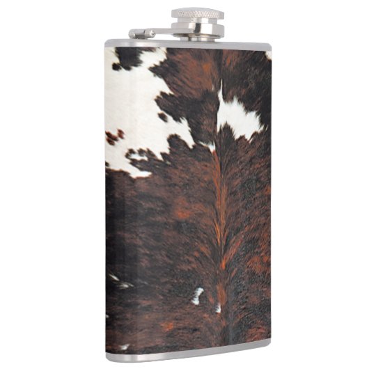 Bruine en witte Koe Afdrukkolf Heupfles (Rechts)