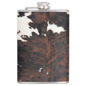 Bruine en witte Koe Afdrukkolf Heupfles (Voorkant)