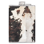 Bruine en witte Koe Afdrukkolf Heupfles (Achterkant)