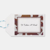 Bruine en witte Koe Spots Dank je Cadeaulabel (Achterkant Horizontaal)