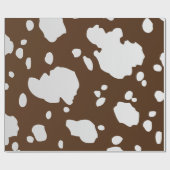 Bruine en witte Koe vlekken Dierenprint Cadeaupapier (Vlak)