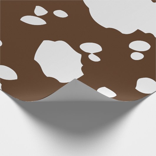 Bruine en witte Koe vlekken Dierenprint Cadeaupapier (Hoek)