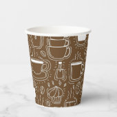 Bruine en witte koffiepot-feestbeker papieren bekers (Voorkant)