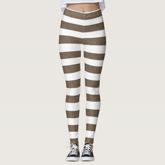 Bruine en witte Leggings (Voorkant)