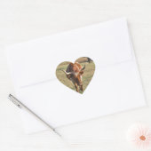 Bruine en witte Longhorn Bull Blue Sky Hart Sticker (Envelop)