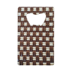 Bruine en witte mand creditkaart flessenopener