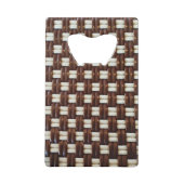 Bruine en witte mand creditkaart flessenopener (Achterkant)