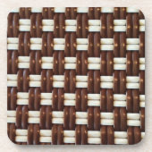 Bruine en witte mand drankjes onderzetter