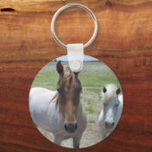 bruine en witte paarden, sleutelhanger (Voorkant)