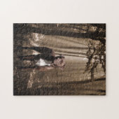 Bruine en witte peper in bosbodemzonnestraal legpuzzel (Horizontaal)