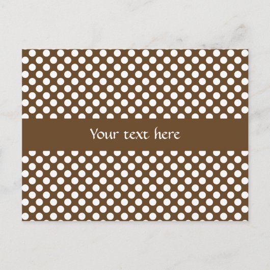 Bruine en witte pokadot briefkaart (Voorkant)