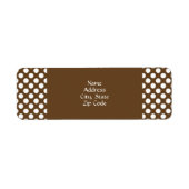 Bruine en witte pokadot etiket (Voorkant)