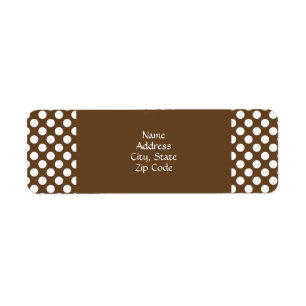 Bruine en witte pokadot etiket