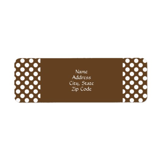 Bruine en witte pokadot etiket (Voorkant)