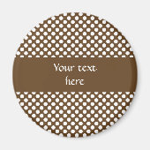 Bruine en witte pokadot magneet (Voorkant)