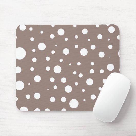 Bruine en witte pokadot muismat (Met muis)