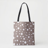 Bruine en witte Polka Dot Canvas tas (Voorkant)