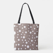 Bruine en witte Polka Dot Canvas tas (Achterkant)