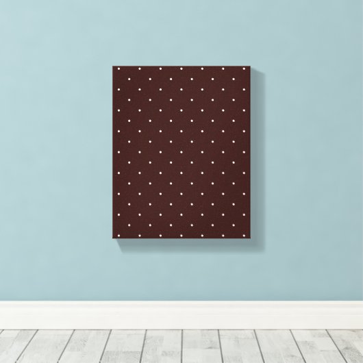 Bruine en witte pooldots canvas afdruk (Insitu (Houten vloer))