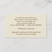 Bruine en witte Simmental-koe met cowbell Visitekaartje (Achterkant)