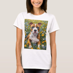 Bruine En Witte Staffordshire Bull Terrier Puppy, T-shirt