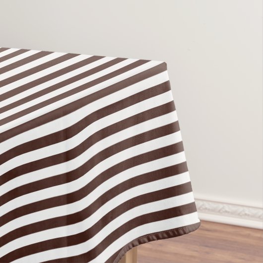 Bruine en witte streep tafelkleed (Voorbeeld)