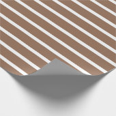 Bruine en witte strepen cadeaupapier (Hoek)