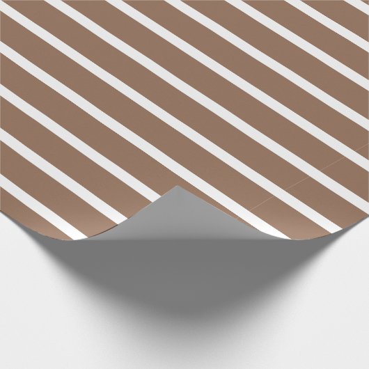 Bruine en witte strepen cadeaupapier (Hoek)