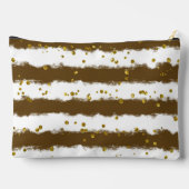 Bruine en witte strepen met gouden Stippen Etui (Achterkant)