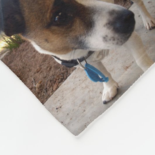 bruine en witte vos miniatuur terrier; fleece deken (Hoek)