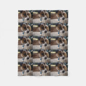 bruine en witte vos miniatuur terrier; fleece deken (Voorkant)